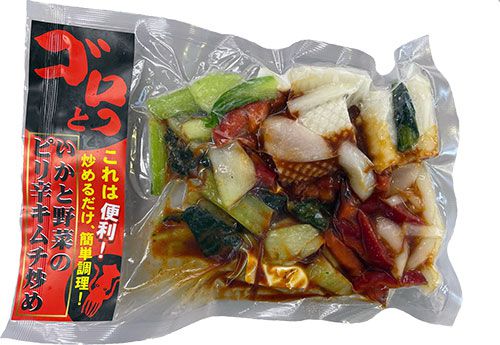 いかと野菜のピリ辛キムチ炒め