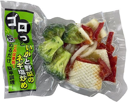 いかと野菜のネギ塩炒め